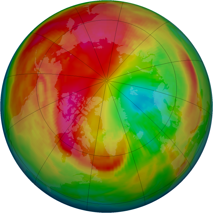 Arctic ozone map for 20 February 1980